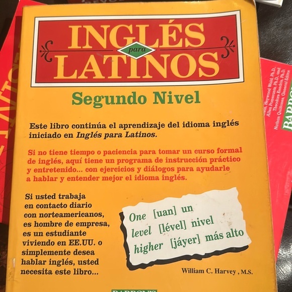 Ingles Para Latinos book, English for Spanish Speakers by Bill Harvey - Picture 1 of 8